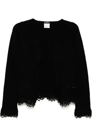 CHANEL Cardigan con dettagli in pizzo 1990-2000