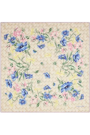 Salvatore Ferragamo Foulard in seta con stampa Bouquet