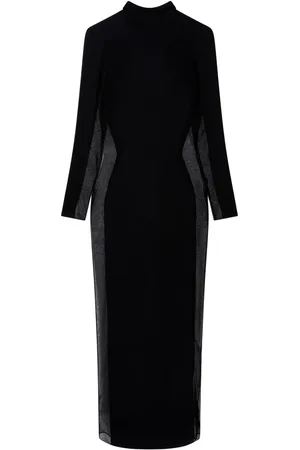 Stella McCartney Abito lungo con inserti semi trasparenti