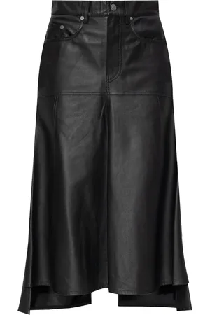 Victoria Beckham Gonna midi con inserti in pelle