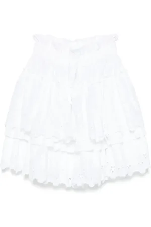 Simone Rocha Gonna midi con balze in pizzo sangallo