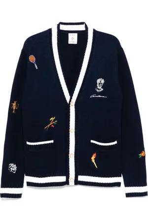 Casablanca Cardigan con motivo ricamato