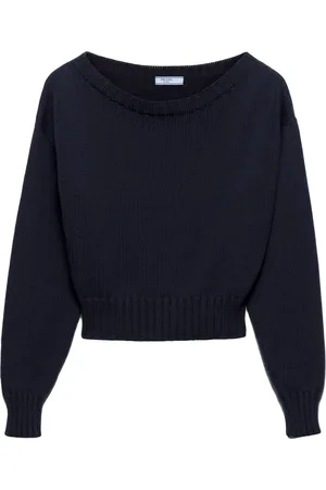 Prada Maglione in cotone con scollo a barca