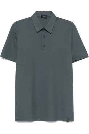BRIONI Polo in cotone con ricamo logo
