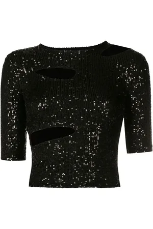 Gloria Coelho Top con paillettes crop
