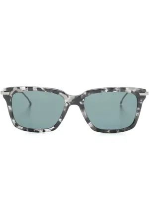 Thom Browne Occhiali da sole squadrati con effetto tartarugato
