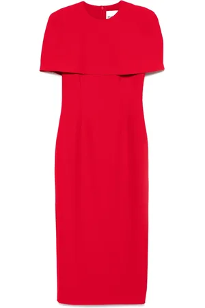 Roland Mouret Abito midi in crêpe con mantella