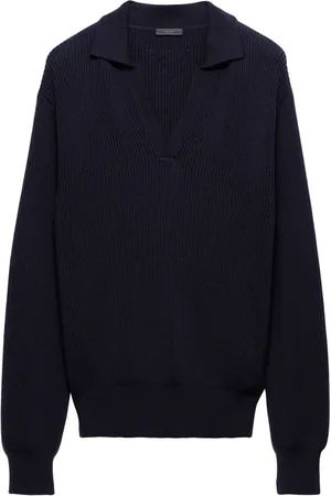 Prada Maglione in stile polo a coste