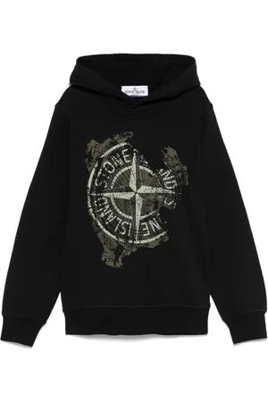 Stone Island Felpa con stampa Compass e cappuccio
