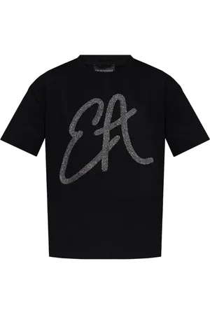 Emporio Armani T-shirt in cotone con applicazione logo