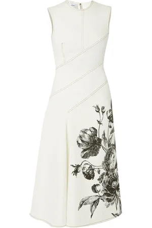 Erdem Abito midi smanicato a fiori