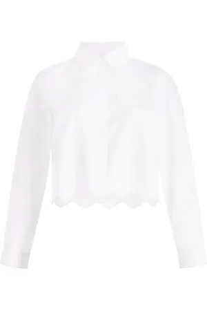 Patou Camicia in popeline con orlo a smerlo