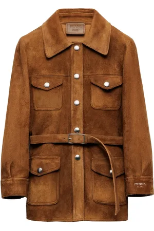 Prada Giacca in pelle scamosciata