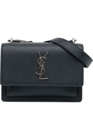 Saint Laurent Borsa a tracolla Sunset media in pelle di vitello a fiore con monogramma media 2017