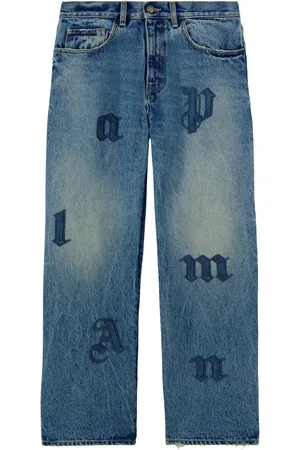 Palm Angels Jeans dritti con applicazione logo