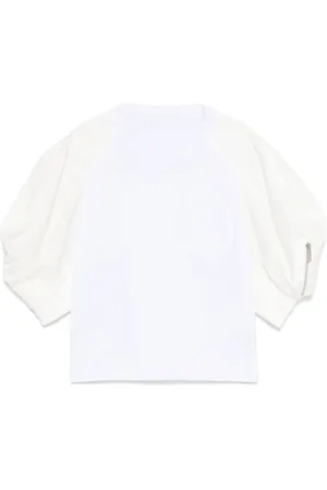 SACAI Camicia con maniche corte a sbuffo