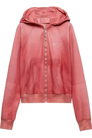 Prada Giacca in pelle con cappuccio
