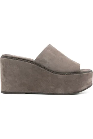 Brunello Cucinelli Mules in pelle scamosciata 95mm
