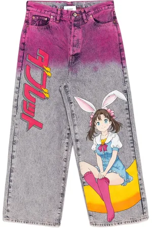 DOUBLET Jeans con stampa anime