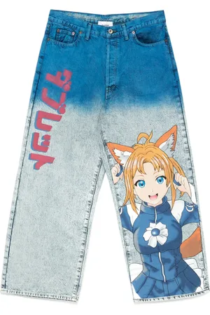 DOUBLET Jeans con stampa anime