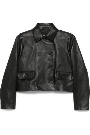 Maje Giacca crop in pelle