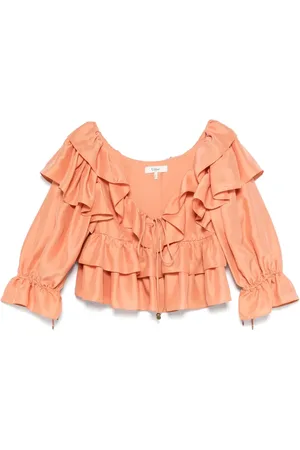 Chloé Top crop con ruches
