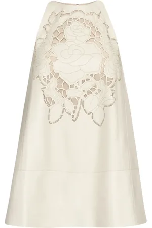 Oscar de la Renta Abito corto in pelle con dettaglio cut-out