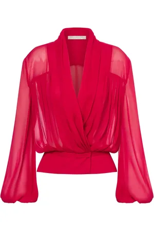 Serafini Blusa semi trasparente drappeggiata