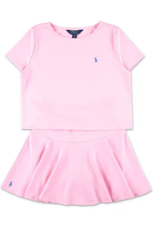 Ralph Lauren Set T-shirt e shorts effetto gonna con ricamo Polo Pony
