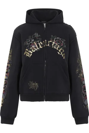 Balenciaga Felpa Tacky Tattoo con effetto vissuto e cappuccio