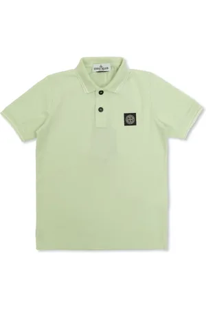 Stone Island Polo in cotone con applicazione Compass