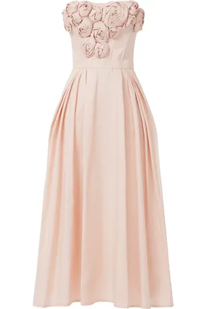 Elisabetta Franchi Abito midi in gabardine con applicazione