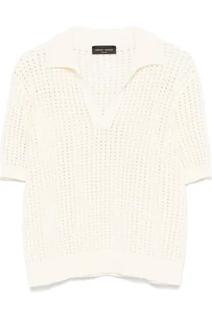 Roberto Collina Top in maglia traforata