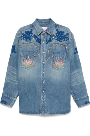 VALENTINO GARAVANI Camicia denim con ricamo