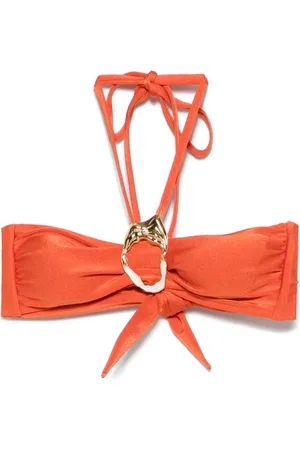 PATBO Top bikini in jersey con effetto metallizzato