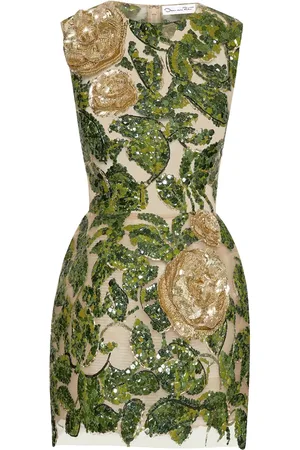 Oscar de la Renta Abito English Rose con ricamo