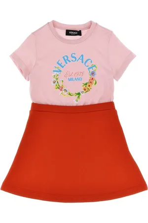 VERSACE Abito in cotone con logo