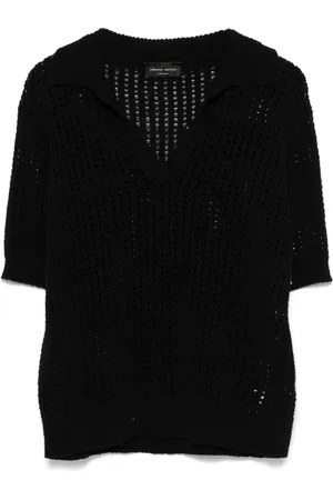 Roberto Collina Top in maglia traforata