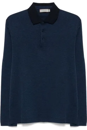CANALI Polo in cotone con ricamo logo