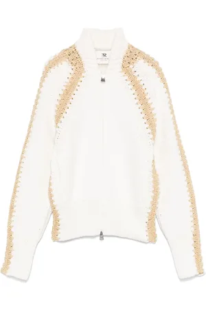 ERMANNO SCERVINO Cardigan in cotone con dettagli in rafia