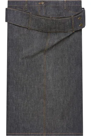Courrèges Gonna denim con doppia cintura