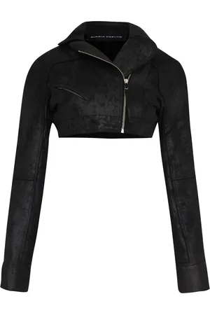Gloria Coelho Giacca crop in pelle sintetica