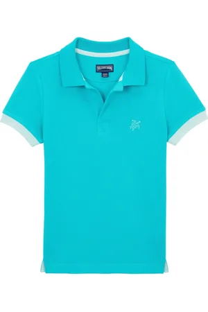 Vilebrequin Polo in cotone biologico con applicazioni logo