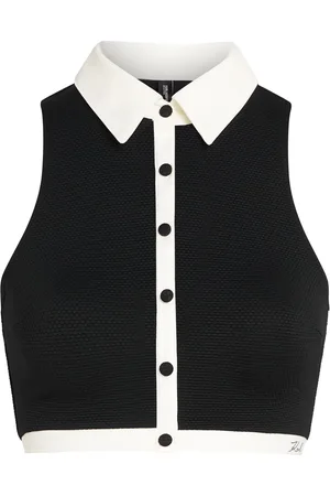 Karl Lagerfeld Top con finitura a contrasto