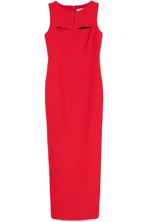 Roland Mouret Abito lungo in crêpe con dettaglio cut-out