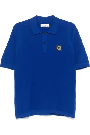 Stone Island Polo in cotone con ricamo logo
