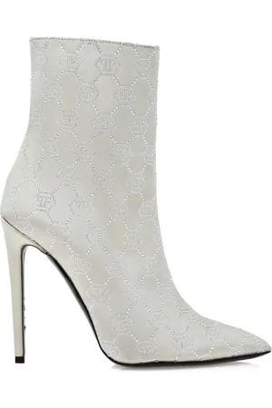 Philipp Plein Stivali in raso con monogramma 120mm