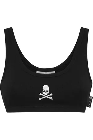 Philipp Plein Canotta Skull & Bones crop