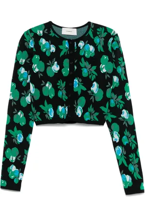 COPERNI Cardigan a fiori crop