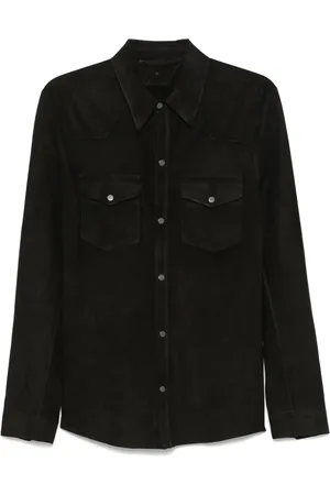 SALVATORE SANTORO Giacca-camicia in pelle scamosciata